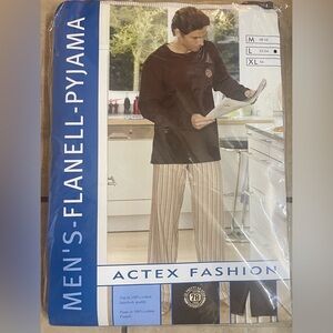 🆕NWT #1 ~ Men's Actex Fashion Premium Two Piece 100% Flannel Warm Pajama Set